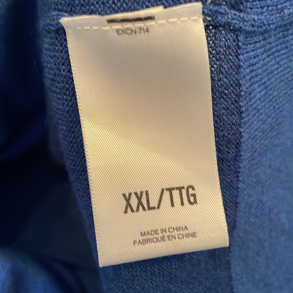 Express Men Wool Blend Sweater SZ XXL V-Neck Blue Soft and Stretchy - Picture 12 of 15